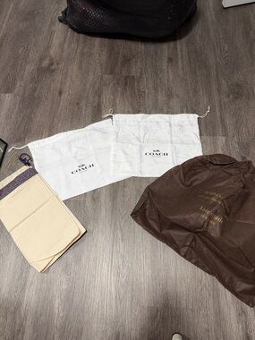 Coach White Drawstring Dust Bags and Brown Dust Cover
